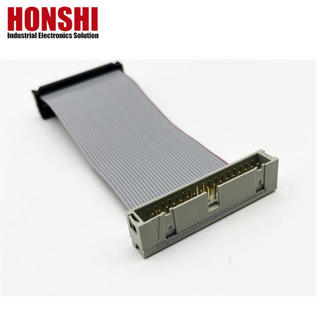 2.54mm IDC 소켓에서 남성 커넥터 2줄 14컨택트 평면 리본 케이블 조립