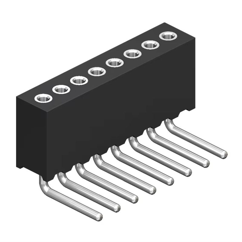 1.27mm 가공 여성 헤더 H4.1 둥근 단일 행 오른쪽 각 핀 헤더 여성