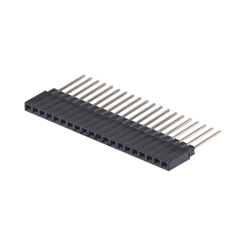 단일 행 180도 40P 여성 헤더 커넥터 2.54mm 피치 8.5mm 높이 플라스틱