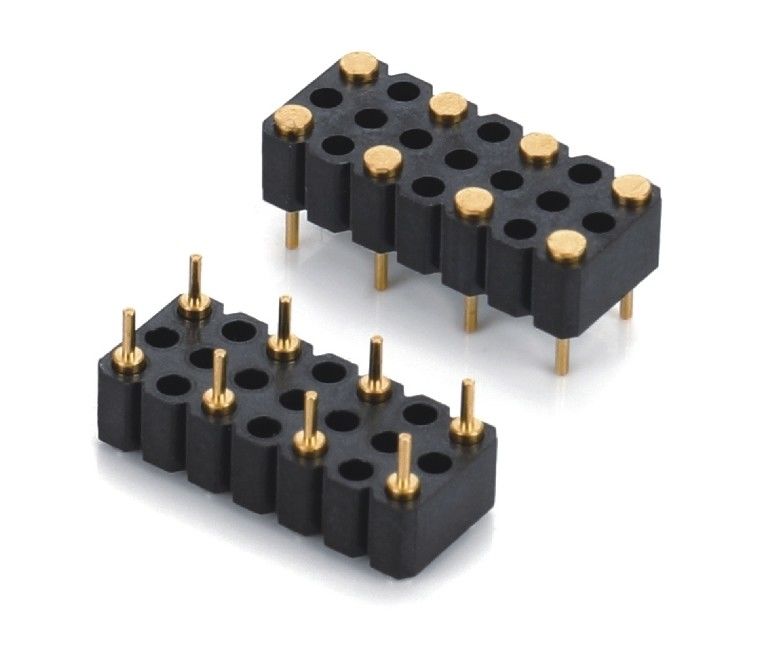 5.08mm 피치 포고 핀 커넥터 디프 타입 여성 8 핀 4.0mm 세 줄 스프링 로딩