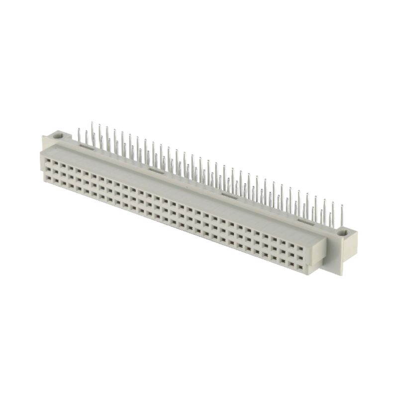 2.54mm DIN 41612 커넥터 64 핀 오른쪽 각 여성 핀 구멍을 통해 3 줄 커넥터
