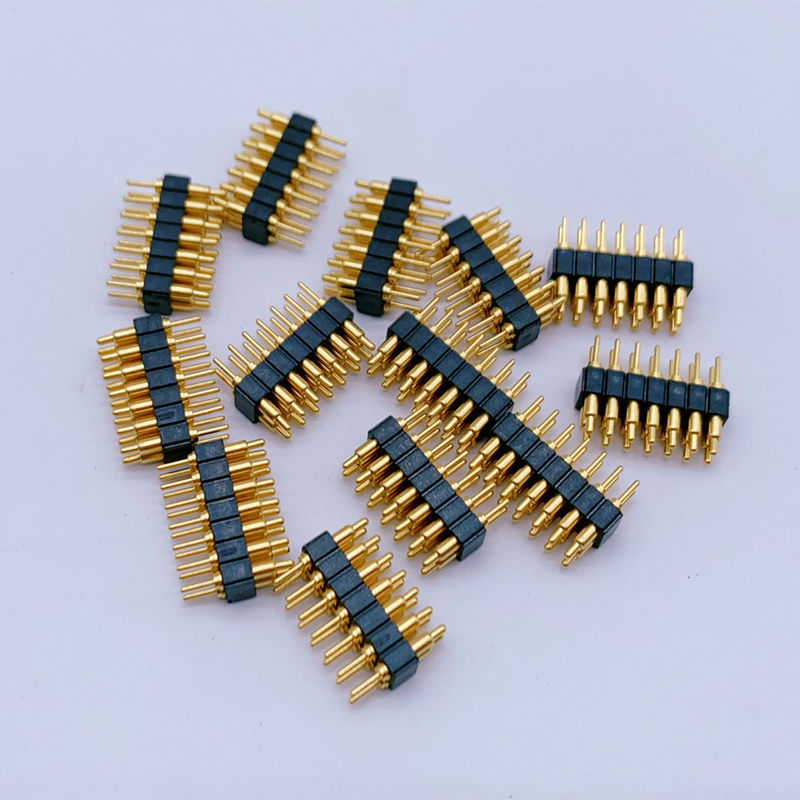 맞춤형 2.0mm Pitch Brass Pogo Pin 2row 14Pin Spring Loaded Connectors 남성 성별
