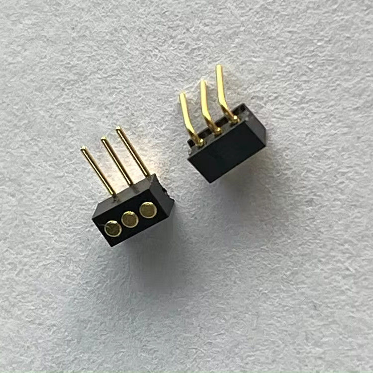 1.27mm 3pin 오른쪽 앵글 디프 타입 브래스 스프링 로딩 마그네틱 포고 핀 커넥터