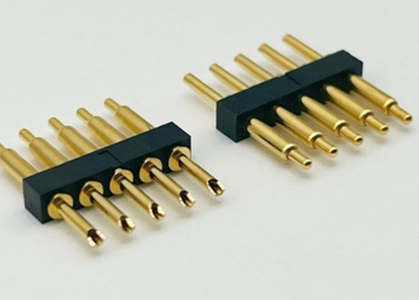 용접형 포고 핀 커넥터 2.54mm 피치 1x5P 남성 스프링 로딩 포고 핀