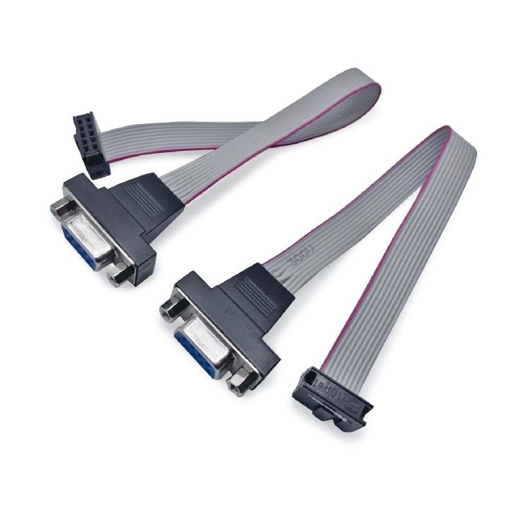 D-sub DB9에서 FC-10p 2.54mm 평면 리본 케이블 남성 여성 10 26 핀 IDC 커넥터 케이블
