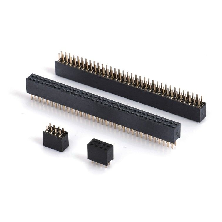 1.0 여성 헤더 디프 이중 줄 직선 PA6T 검은 2pin-100pin 보드 보드 연결 장치