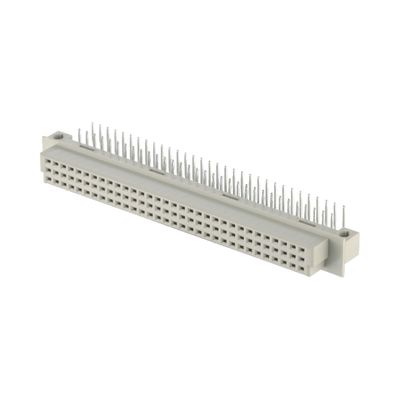 2.54mm DIN 41612 커넥터 64 핀 오른쪽 각 여성 핀 구멍을 통해 3 줄 커넥터